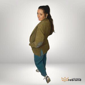 Selected Corduroy Blazer With Elbow Patches Camel Academic Style